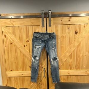 MNML Distressed Skinny Jeans in Blue